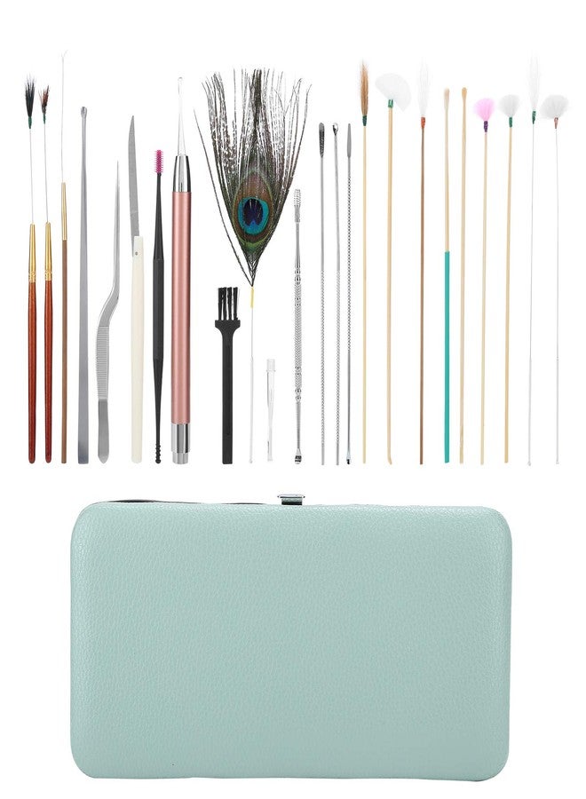 ZJchao Ear Wax Removal Tool, 23psc Spiral Ear Pick Sets Double Ended Ear Scoop Spoon Ear Care Supplies for Woman Man Earwax Removal Ear Cleaning Tools Set(23 Mint Green Ear Pick Sets) - Image 1